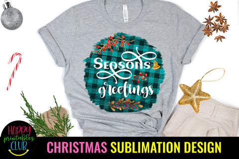 Christmas Sublimation Design- Season's Greetings Sublimation Sublimation Happy Printables Club 