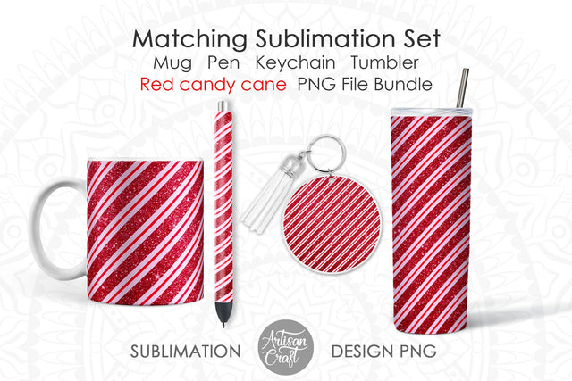 Christmas sublimation designs showing red candy cane Sublimation Artisan Craft SVG 