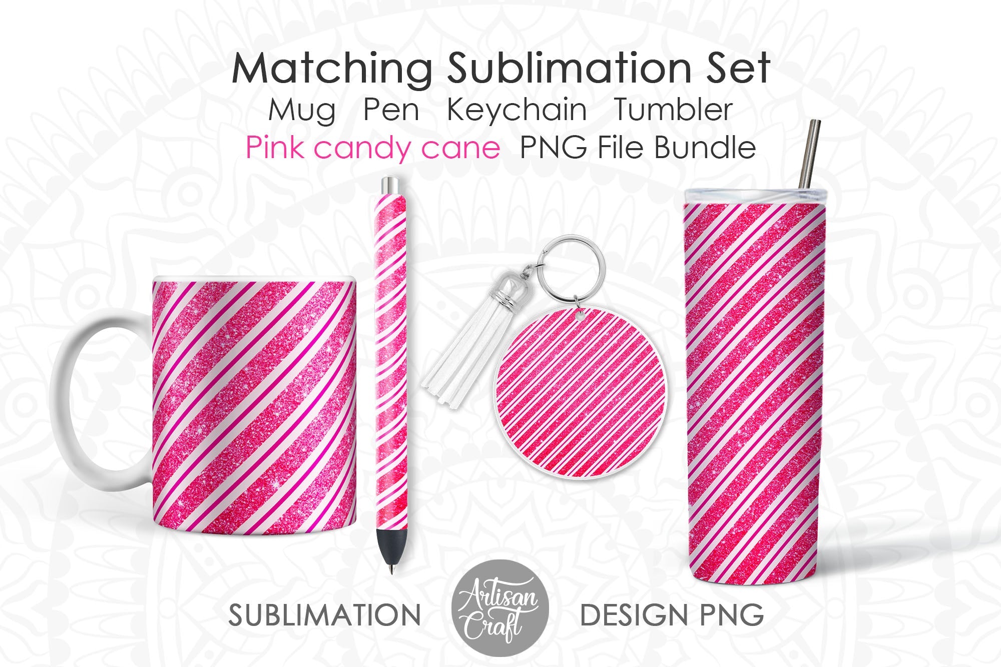 Pink Glitter Sublimation Tumbler. Sublimation Mug And Pen