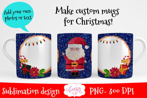 Christmas sublimation mug template for custom gifts Sublimation Amorclipart 