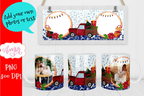 Christmas sublimation photo mug wrap for custom gifts Sublimation Amorclipart 