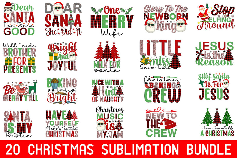 Christmas Sublimation PNG Bundle Sublimation Rupkotha 