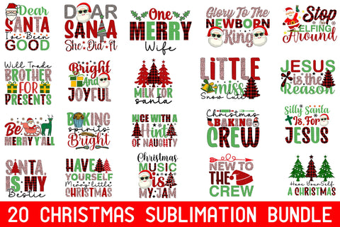 Christmas Sublimation PNG Bundle Sublimation Rupkotha 