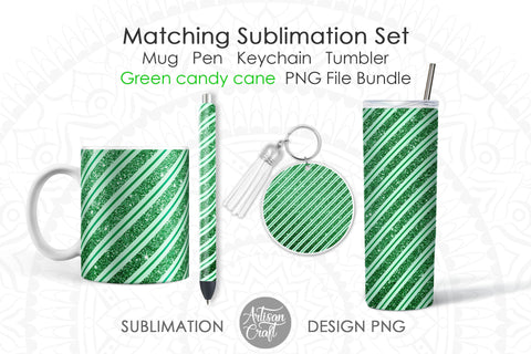 Christmas sublimation PNG showing Green candy cane Sublimation Artisan Craft SVG 