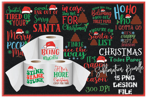 Christmas Sublimation Toilet Paper Bundle Sublimation Creativeart88 