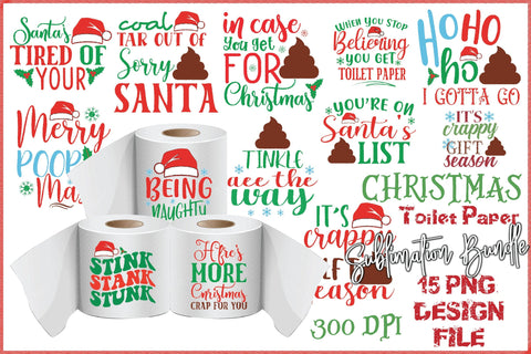 Christmas Sublimation Toilet Paper Bundle Sublimation Creativeart88 