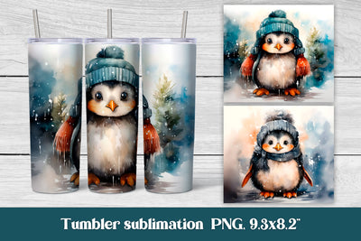 Christmas sublimation tumbler | Christmas penguin tumbler Sublimation Svetana Studio 