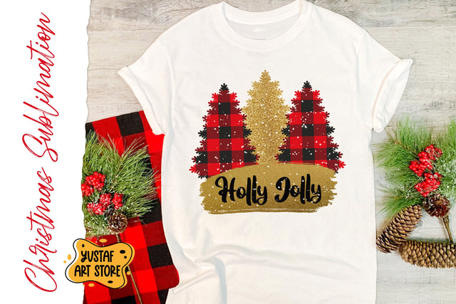 Christmas sublimation.Christmas tree gold and buffalo plaid Sublimation Yustaf Art Store 