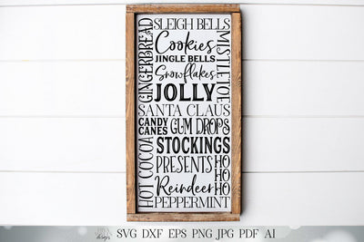 Christmas Subway Art | Cutting File and Printable | Holiday Sign | SVG DXF and More! SVG Diva Watts Designs 
