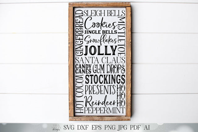 Christmas Subway Art | Cutting File and Printable | Holiday Sign | SVG DXF and More! SVG Diva Watts Designs 