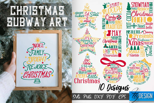 Christmas Subway Art SVG Bundle | Christmas Quotes SVG Design | Winter Quotes SVG SVG Fly Design 