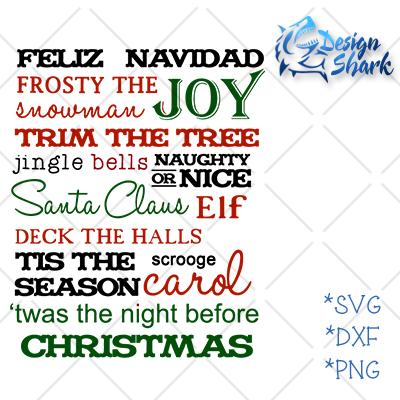 Christmas Subway Art SVG Design Shark 