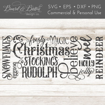 Christmas Subway Art SVG for Wine Bottle Bag SVG Board & Batten Design Co 