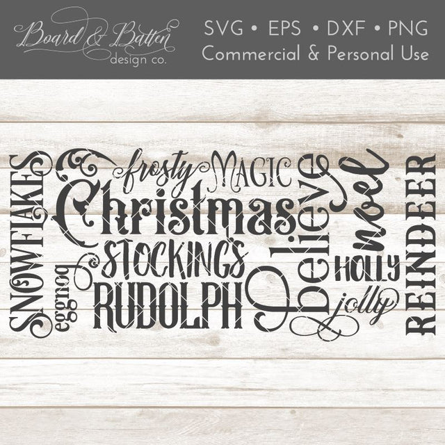 Christmas Subway Art SVG for Wine Bottle Bag SVG Board & Batten Design Co 