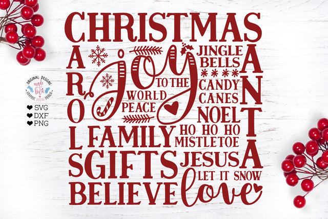 Christmas Subway Art SVG Graphic House Design 