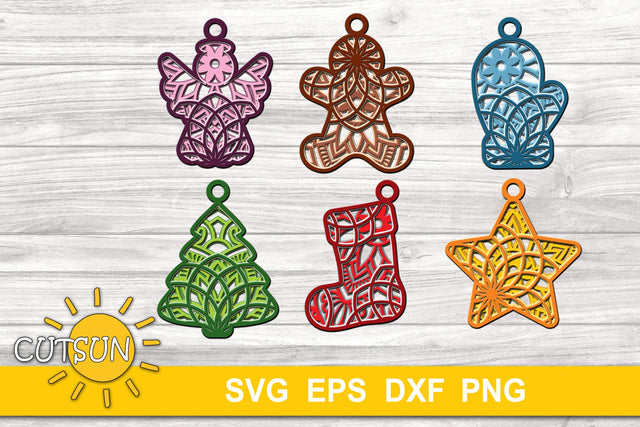 Christmas SVG | 3D Layered Christmas ornaments - 6 designsChristmas SVG | 3D Layered Christmas ornaments - 6 designs SVG CutsunSVG 