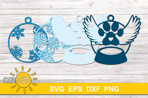 Christmas SVG | 3D Layered Pet love ornaments - 11 designs 3D Paper CutsunSVG 