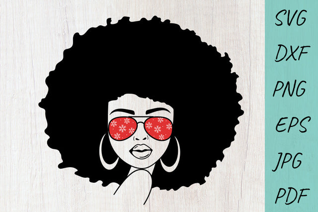 Christmas SVG | Afro Woman Christmas SVG | Black Girl SVG SVG Irina Ostapenko 
