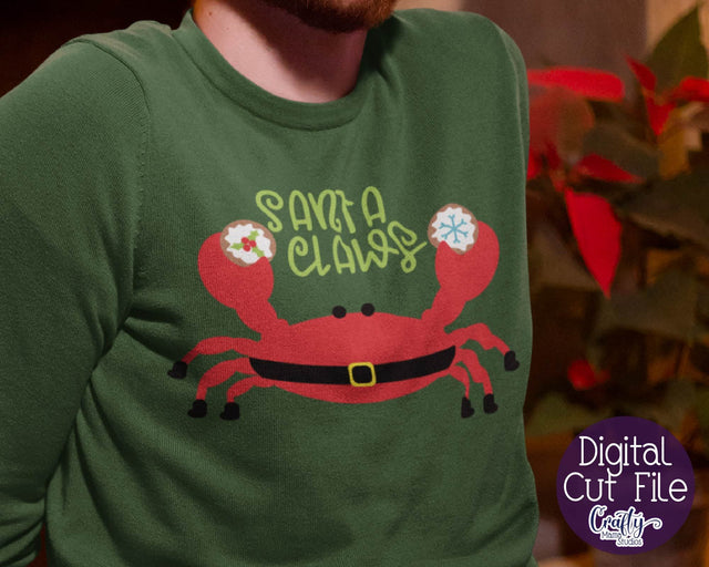 Christmas Svg - Animal Svg - Crab Svg - Santa Claws Cut File SVG Crafty Mama Studios 