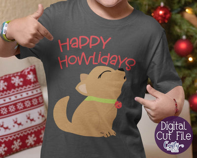 Christmas Svg - Animal Svg - Dog Svg - Happy Howlidays - Holidays SVG Crafty Mama Studios 