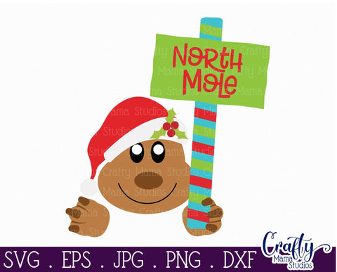 Christmas Svg - Animal Svg - Mole Svg - The North Mole Svg SVG Crafty Mama Studios 