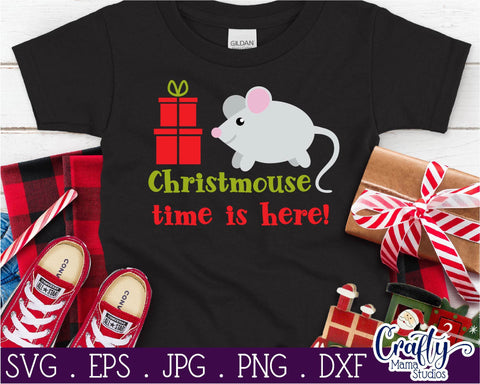 Christmas Svg - Animal Svg - Mouse - Christmouse Time Is Here SVG Crafty Mama Studios 