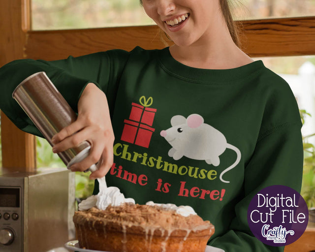 Christmas Svg - Animal Svg - Mouse - Christmouse Time Is Here SVG Crafty Mama Studios 