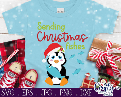 Christmas Svg - Animal Svg - Penguin Svg - Christmas Fishes SVG Crafty Mama Studios 
