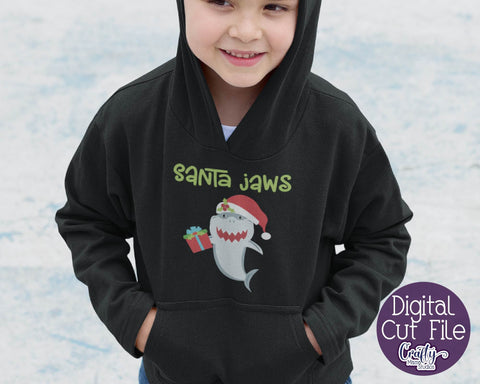Christmas Svg - Animal Svg - Shark Svg - Santa Jaws Cut File SVG Crafty Mama Studios 
