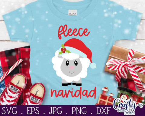 Christmas Svg - Animal Svg - Sheep Svg - Fleece Navidad - Feliz Navidad SVG Crafty Mama Studios 