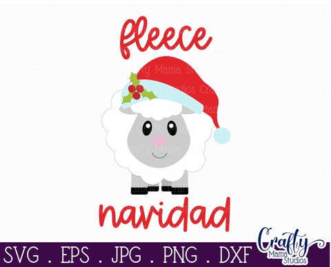 Christmas Svg - Animal Svg - Sheep Svg - Fleece Navidad - Feliz Navidad SVG Crafty Mama Studios 