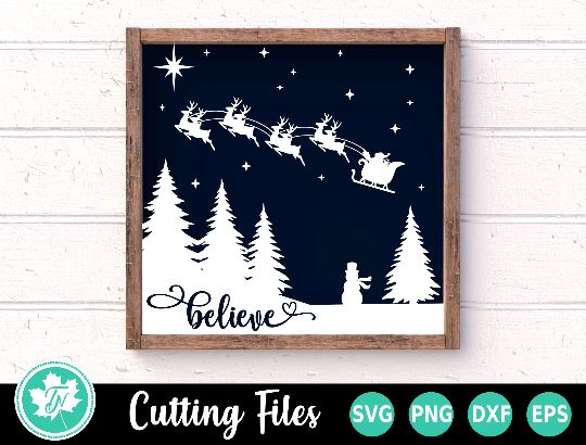 Christmas SVG | Believe Santa Sign SVG TrueNorthImagesCA 