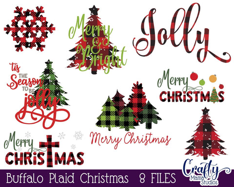 Christmas Svg - Buffalo Plaid Christmas Bundle SVG - Buffalo Plaid Svg - Holiday Svg SVG Crafty Mama Studios 