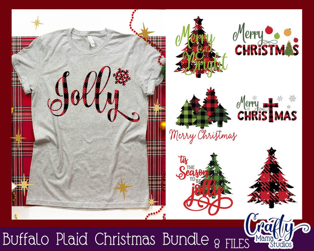 Christmas Svg - Buffalo Plaid Christmas Bundle SVG - Buffalo Plaid Svg - Holiday Svg SVG Crafty Mama Studios 