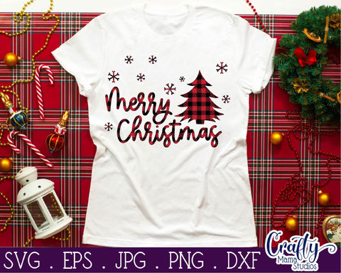 Christmas SVG - Buffalo Plaid Christmas Tree - Merry Christmas SVG Crafty Mama Studios 