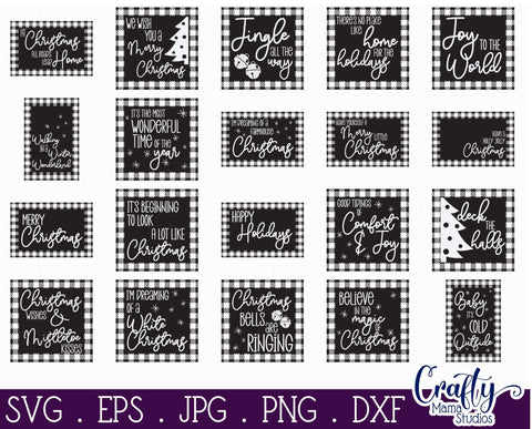 Christmas Svg, Buffalo Plaid Farmhouse Christmas Bundle SVG Crafty Mama Studios 