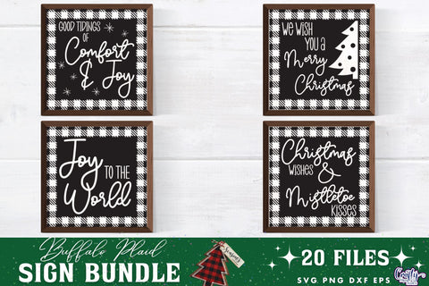 Christmas Svg, Buffalo Plaid Farmhouse Christmas Bundle SVG Crafty Mama Studios 
