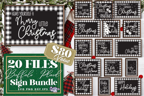 Christmas Svg, Buffalo Plaid Farmhouse Christmas Bundle SVG Crafty Mama Studios 