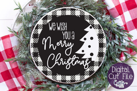 Christmas Svg, Buffalo Plaid Round Christmas Bundle Design SVG Crafty Mama Studios 