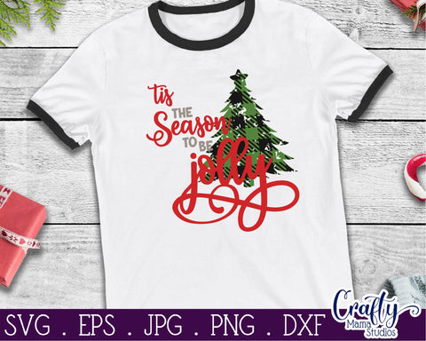 Christmas Svg - Buffalo Plaid Svg - Christmas Tree Svg - Tis The Season To Be Jolly SVG Crafty Mama Studios 