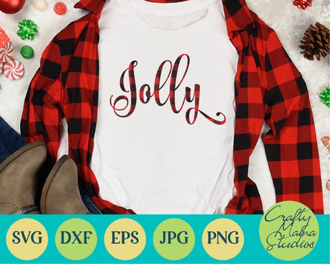 Christmas Svg - Buffalo Plaid Svg - Holiday Svg - Jolly SVG SVG Crafty Mama Studios 