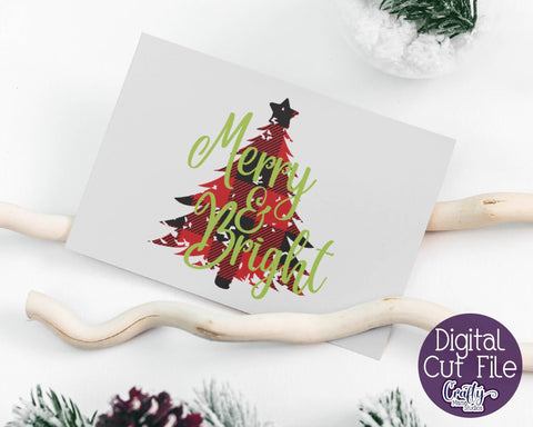 Christmas Svg - Buffalo Plaid Svg - Merry And Bright Svg - Christmas Tree Svg SVG Crafty Mama Studios 