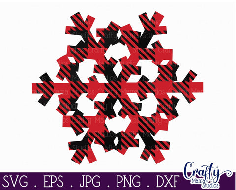 Christmas Svg - Buffalo Plaid Svg - Snowflake Svg - Buffalo Plaid Snowflake SVG SVG Crafty Mama Studios 