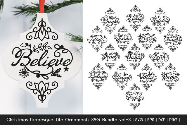 Christmas SVG Bundle - Arabesque Tile Ornaments SVG Bundle 3 SVG Dasagani-svg-crafts 