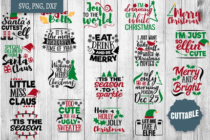 Christmas SVG Bundle, Christmas Quote Cut Files, Christmasy quotes, Santa quote cut files SVG Cuttable 