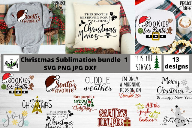 Christmas svg bundle, Christmas quotes, Christmas sublimation bundles SVG The Artsy Spot 