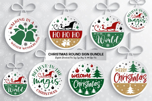 Christmas Svg Bundle ,Christmas round sign Svg Bundle , Farmhouse Design SVG designmaster24 