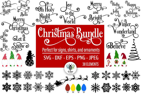 Christmas SVG Bundle | Christmas Sayings | Snowflake SVG SVG B Renee Design 