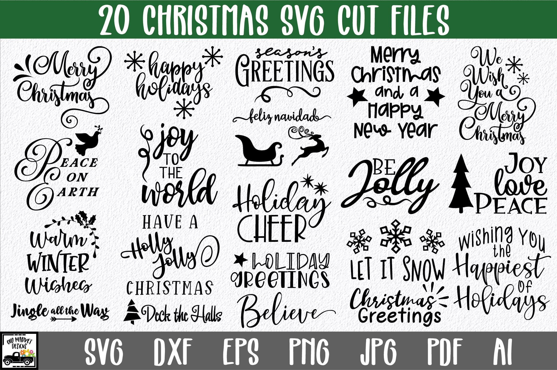 Christmas SVG Bundle - Christmas Sign Bundle - So Fontsy