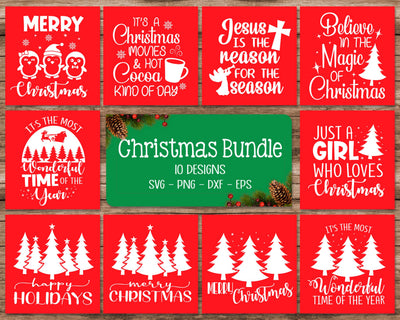 Christmas Svg Bundle, Christmas Silhouette Svg, Christmas Quotes Svg Bundle SVG SvgMonkeys 